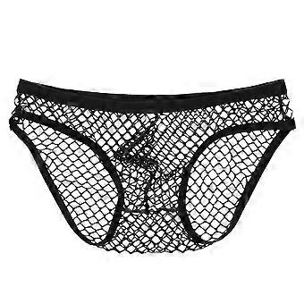 Mens Fishnet Bikini Briefs Fishnet Thongs Bulge Pouch Underwear Stretch Panties