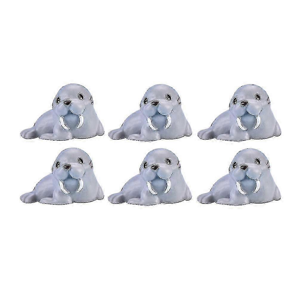 6pcs Simulated Landscape Decor Landscaping Prop Simulation Walrus Model