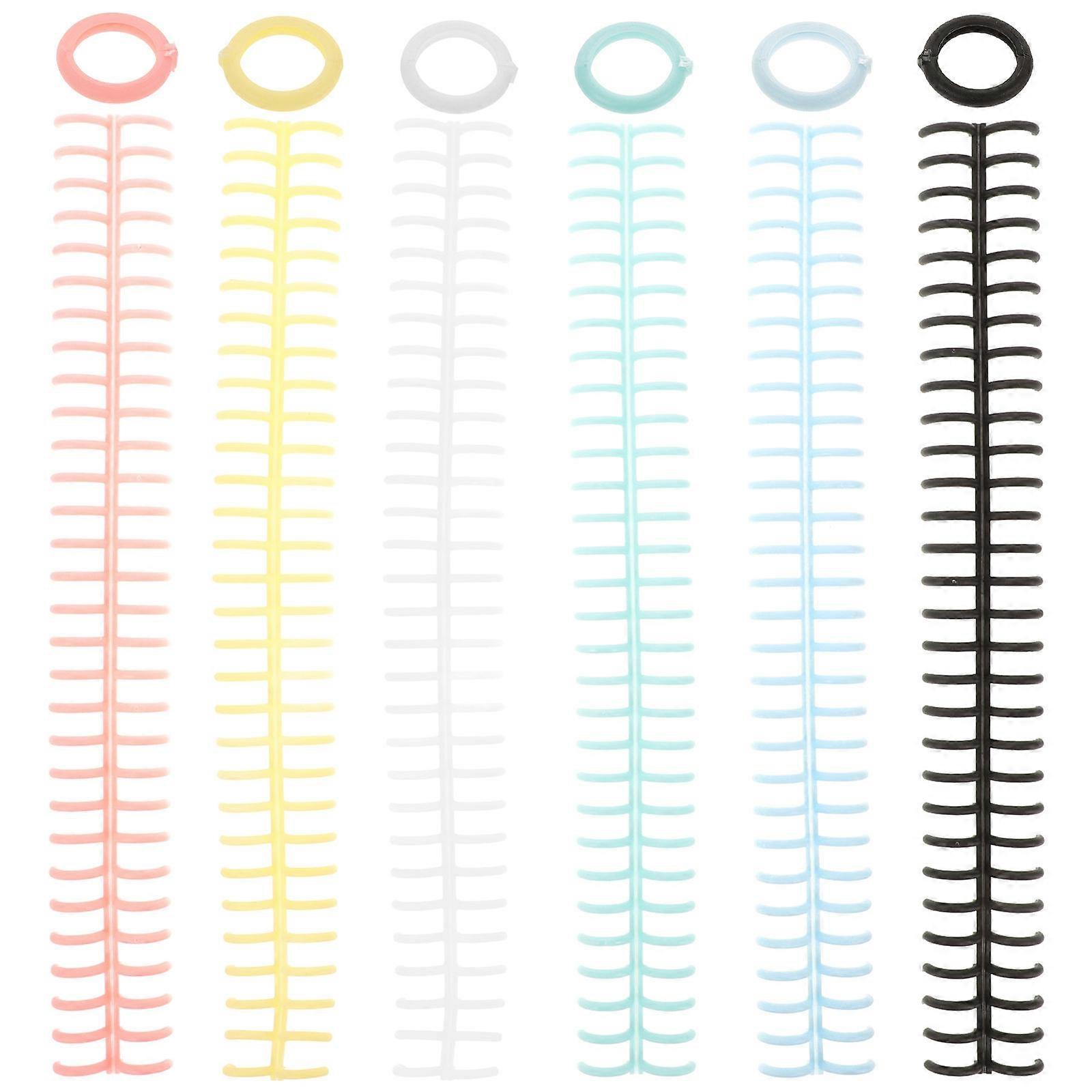Assorted Color Book Binding Coils for DIY Use 6Pcs Plastic Notebook Rings