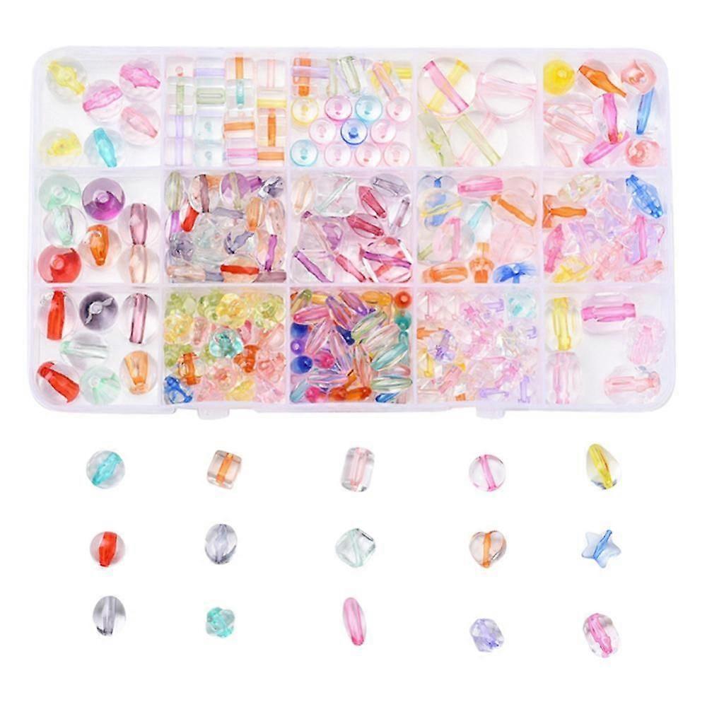 Transparent Acrylic Beads Mixed Shapes Mixed color 265pcs/box