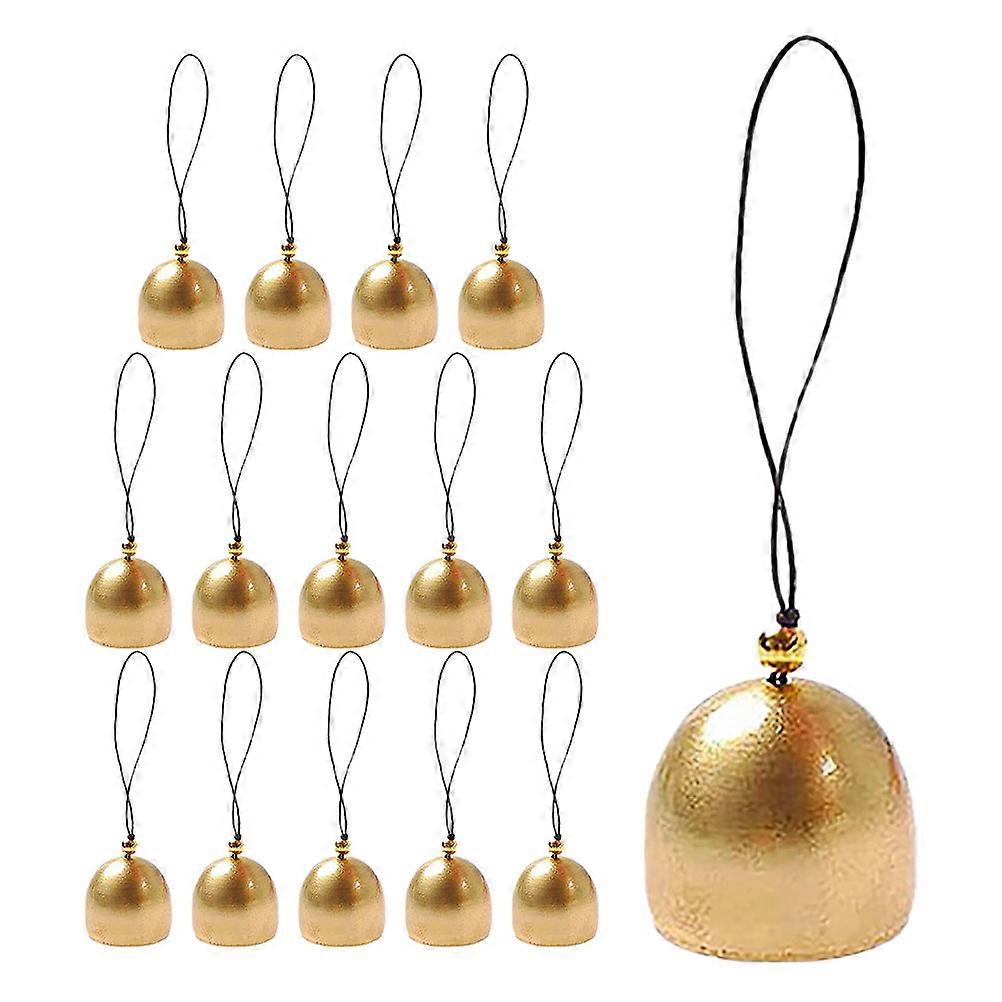 Golden Mini Brass Bells for Crafts with Hanging Function 15Pcs Pack