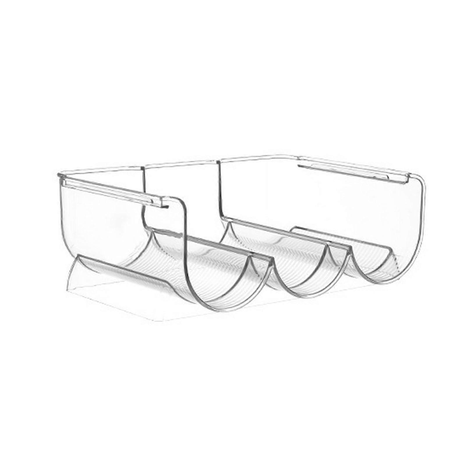 Wine Rack Bottle Organizer Stackable Plastic Holder for Kitchen Fridge Champagne Beer Storage 3 Grids