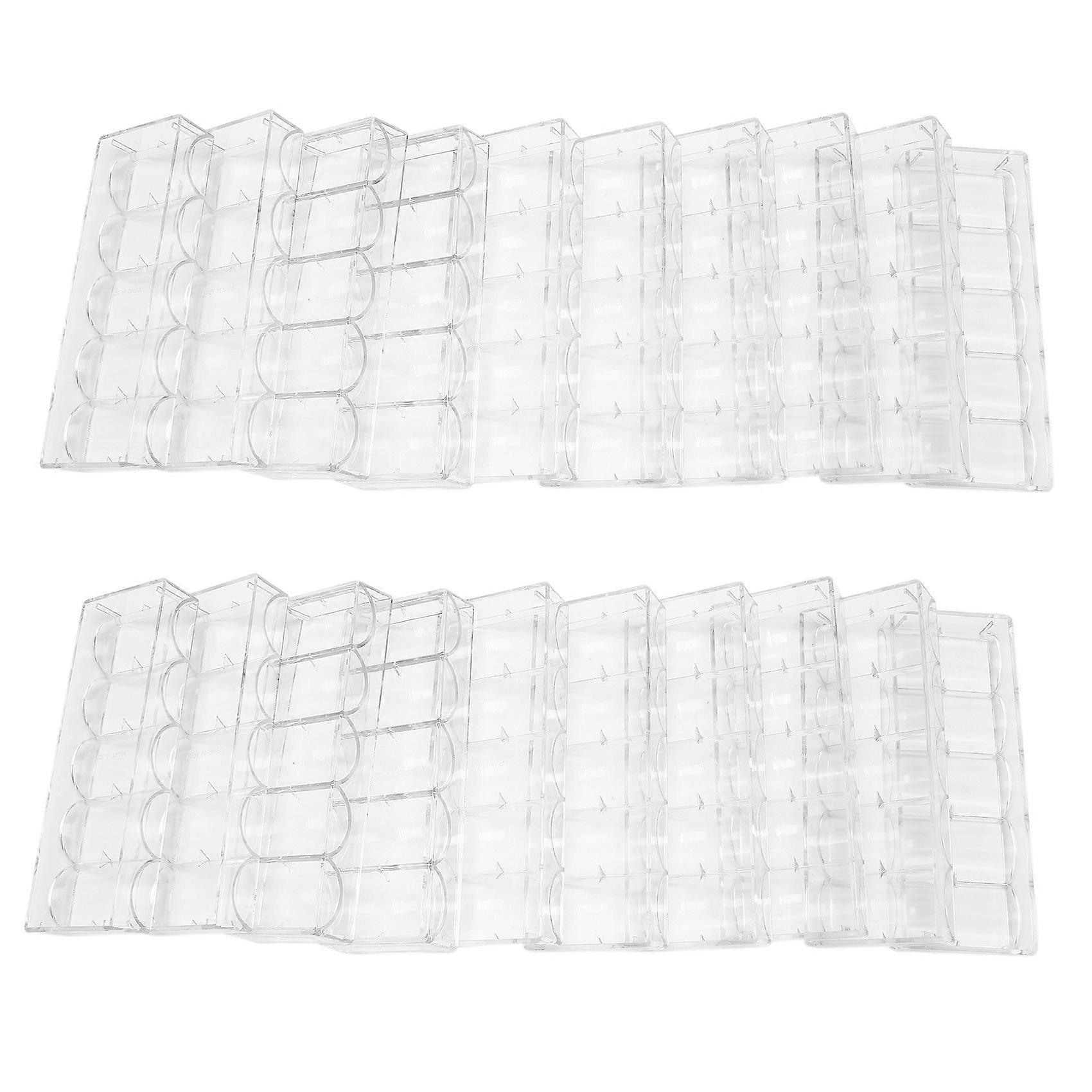 20Pcs Professional Acrylic Poker Chips 200 Chip Trays (Without Cover)