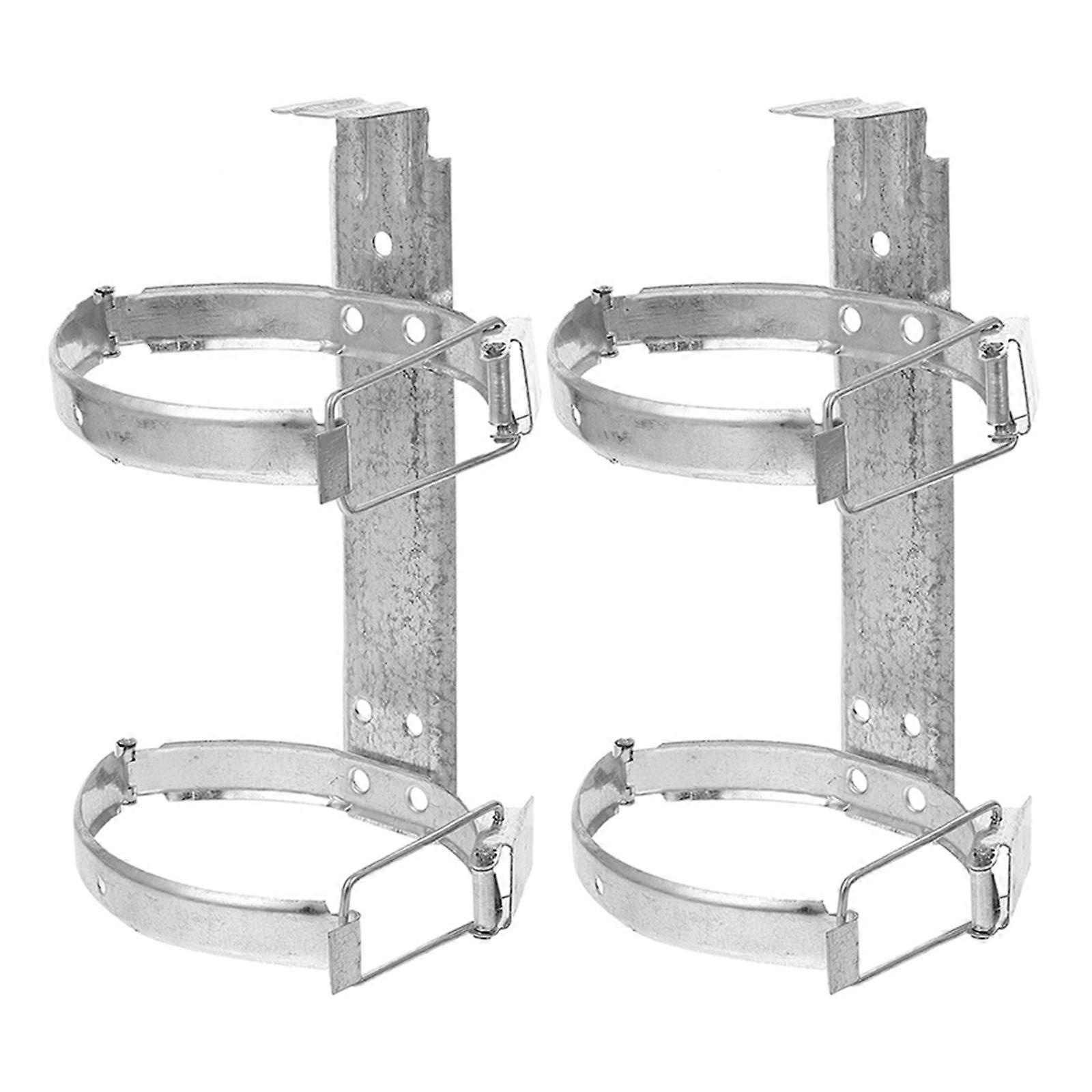 Silver Fire Extinguisher Bracket Fire Extinguishers Holder for Wall 2Pcs Iron