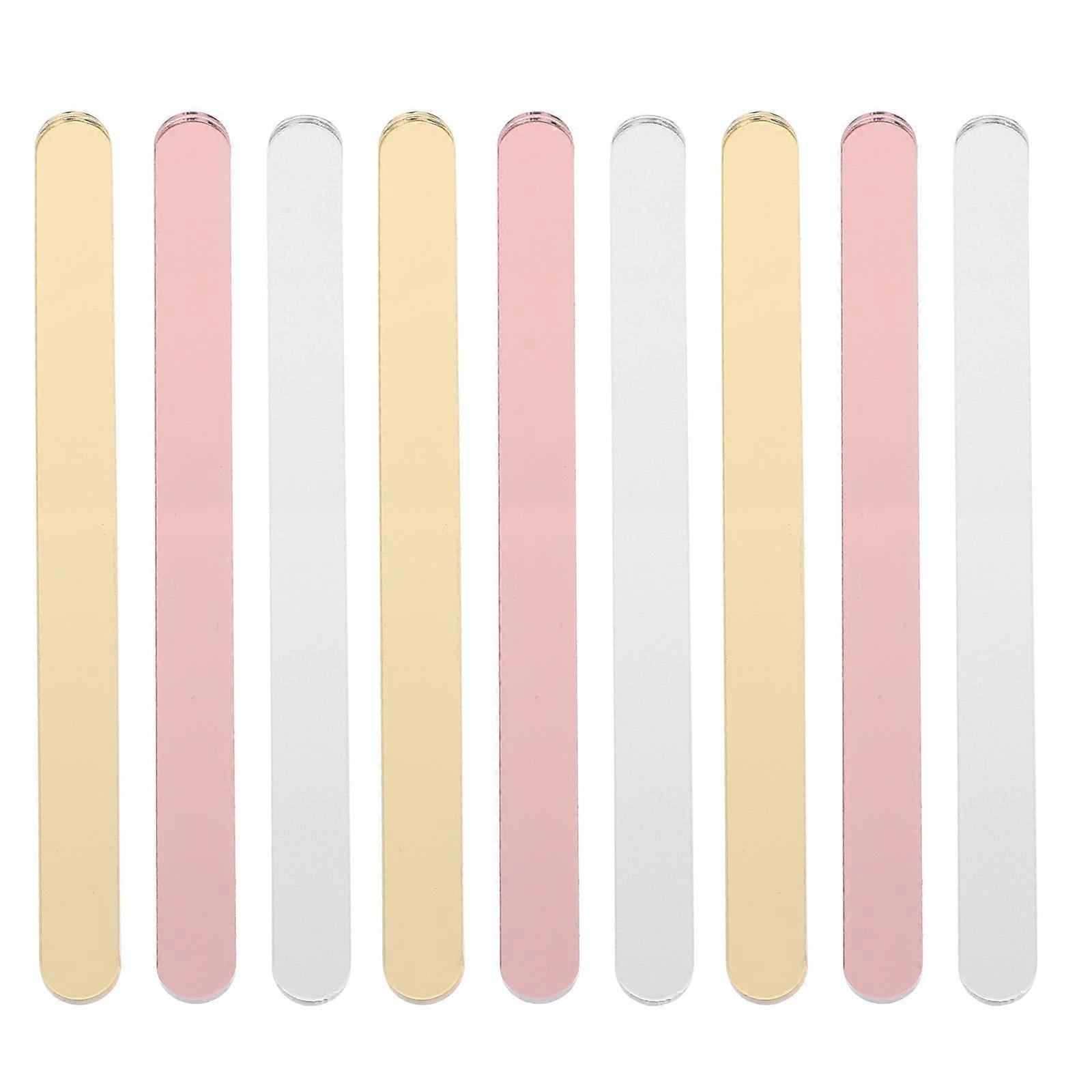 Mirror Ice Cream Stick Acrylic Tool for DIY Use 30Pcs Creative Set