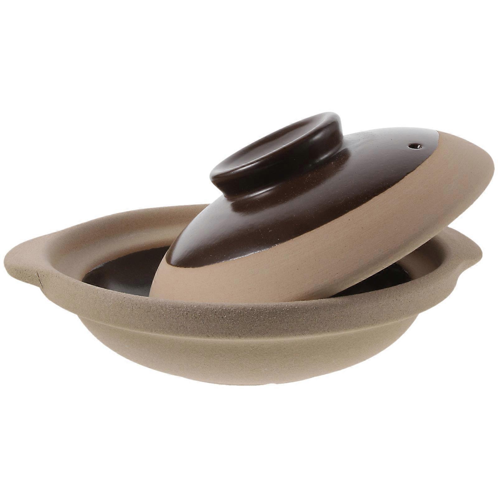 Ceramic Stew Pot for Kitchen Use 1Pcs Light Brown Cooking Casserole