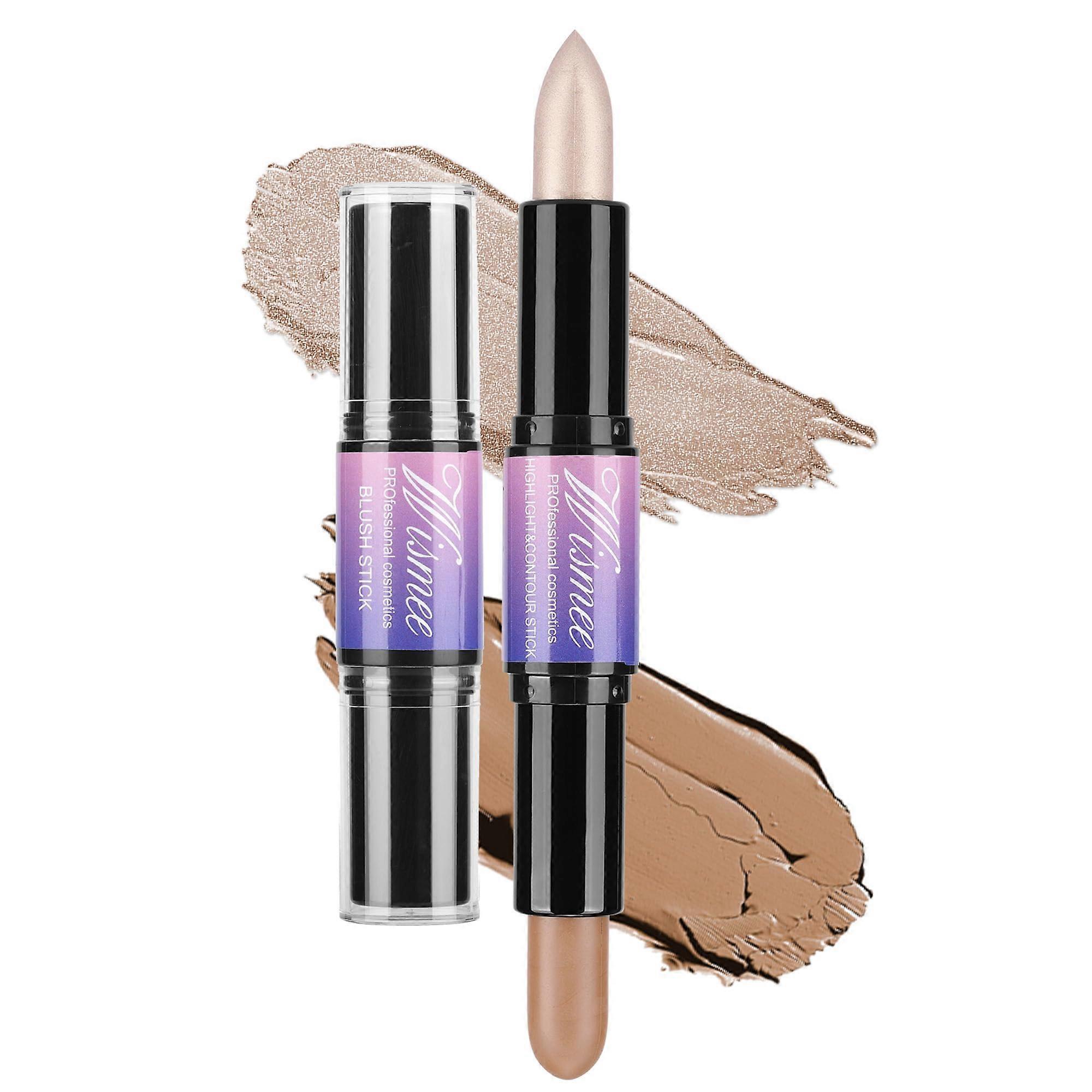 DualEnded Contour Stick with Highlighter, Waterproof LongLasting Blendable Cream Makeup