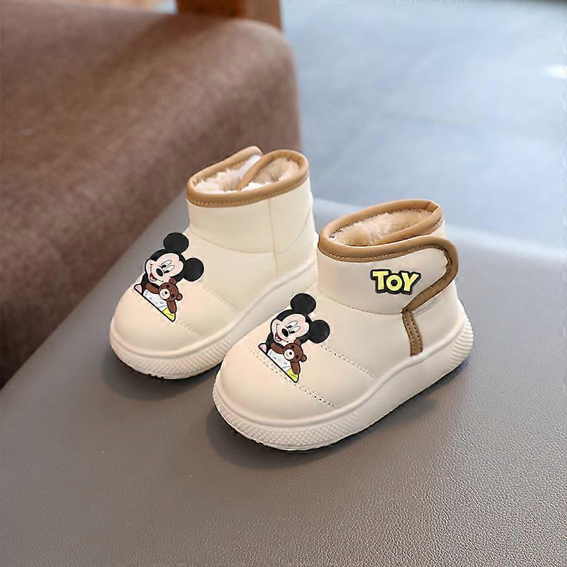 Mickey mouse cotton shoes Disney kids pu new winter first walkers plus fleece cotton boots girls toddler shoes boys casual shoes