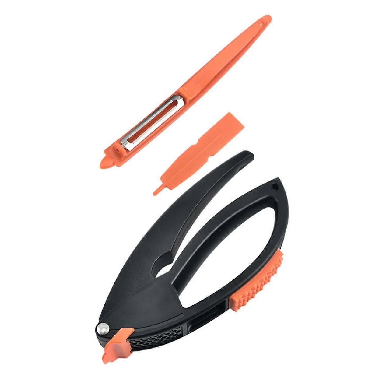 Garlic Press with Ergonomic Handle, Easy Clean Manual Garlic Crusher for Kitchen Cooking