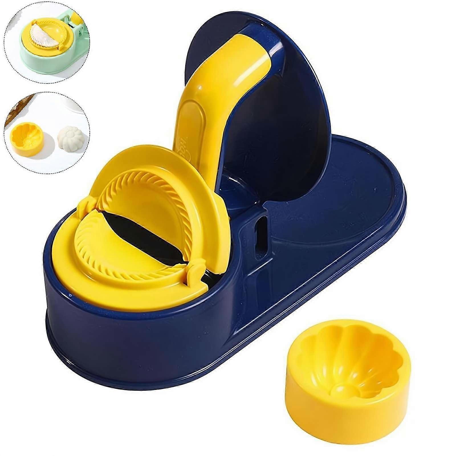 2 in 1 Dumpling Maker Press Mold for Easy Dumpling Making, LeakProof MultiUse Set, Blue