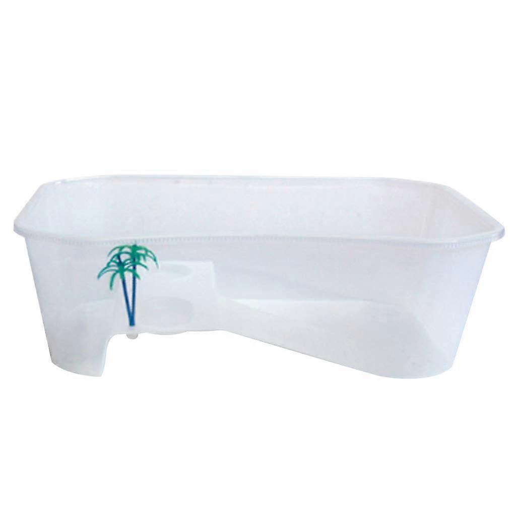 Turtle Tank with Basking Platform and Easy Clean Surface for Small Tortoise Habitat Aquarium