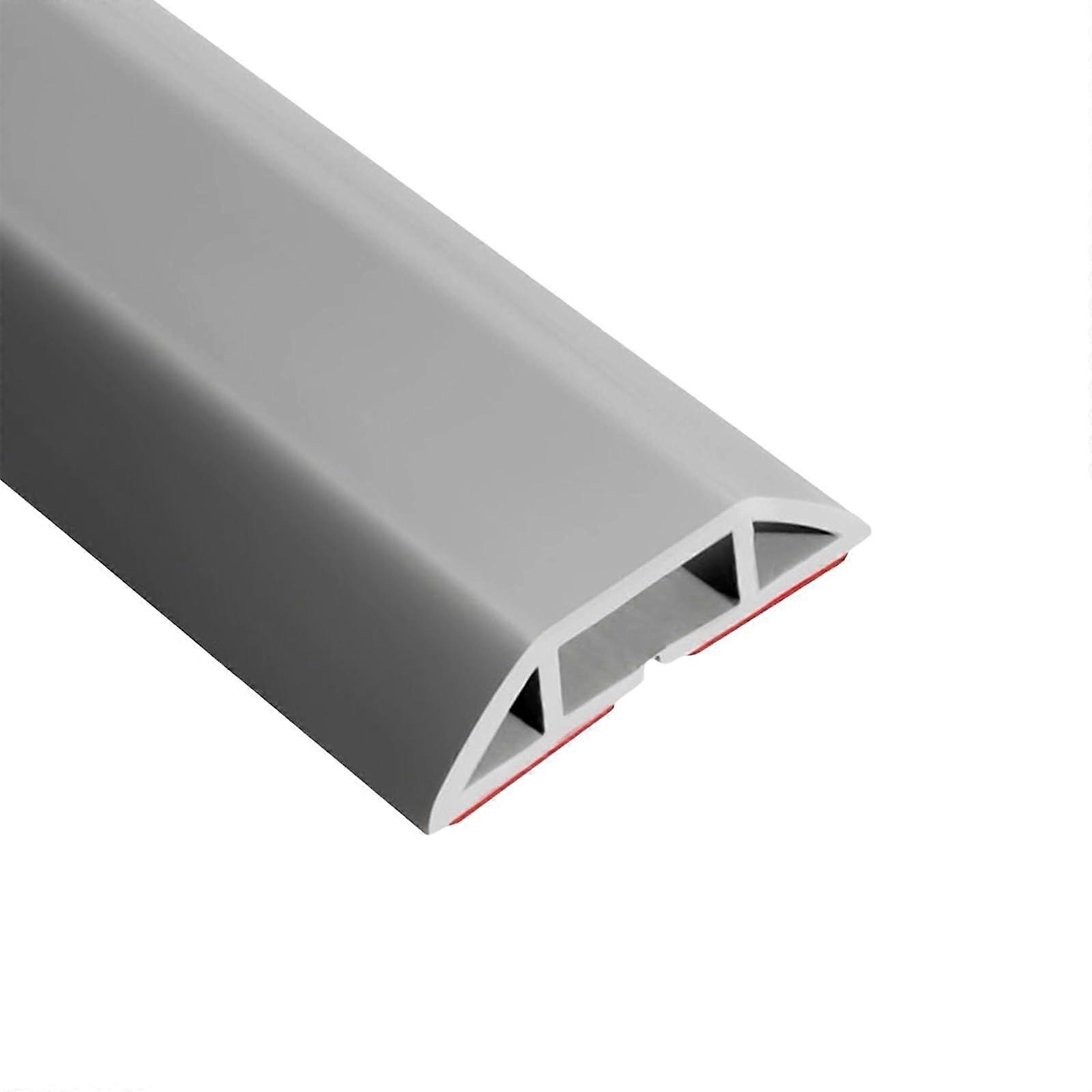 Floor Cable Cover PVC Cable Protector Gray AntiTrip Flexible Wire Hider for Home and Office