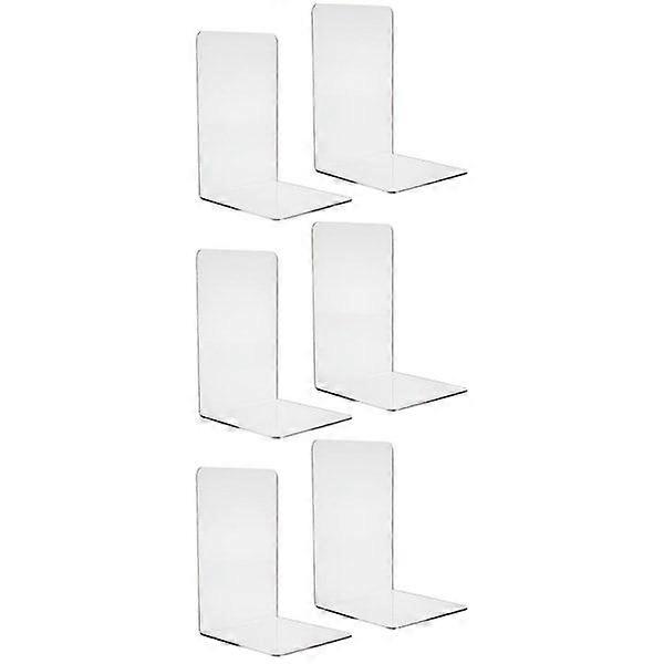 Plexiglass bookends - 6 pcs Transparent