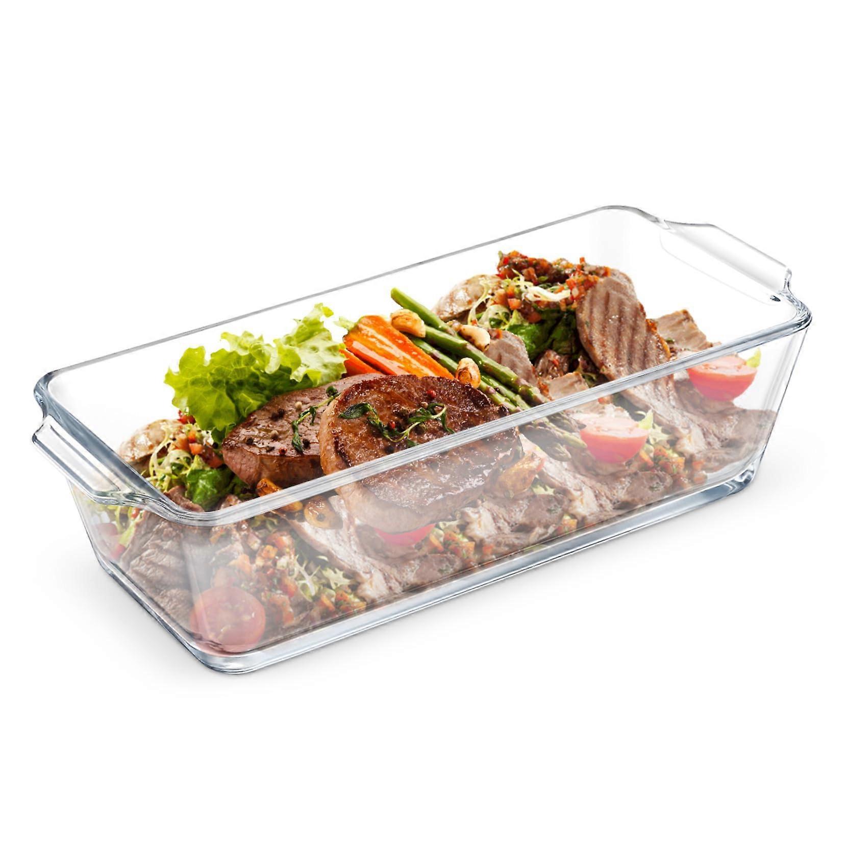 Glass Baking Dish 0.8L Rectangular Oven Safe Heat Resistant Casserole Pan Dishwasher Safe