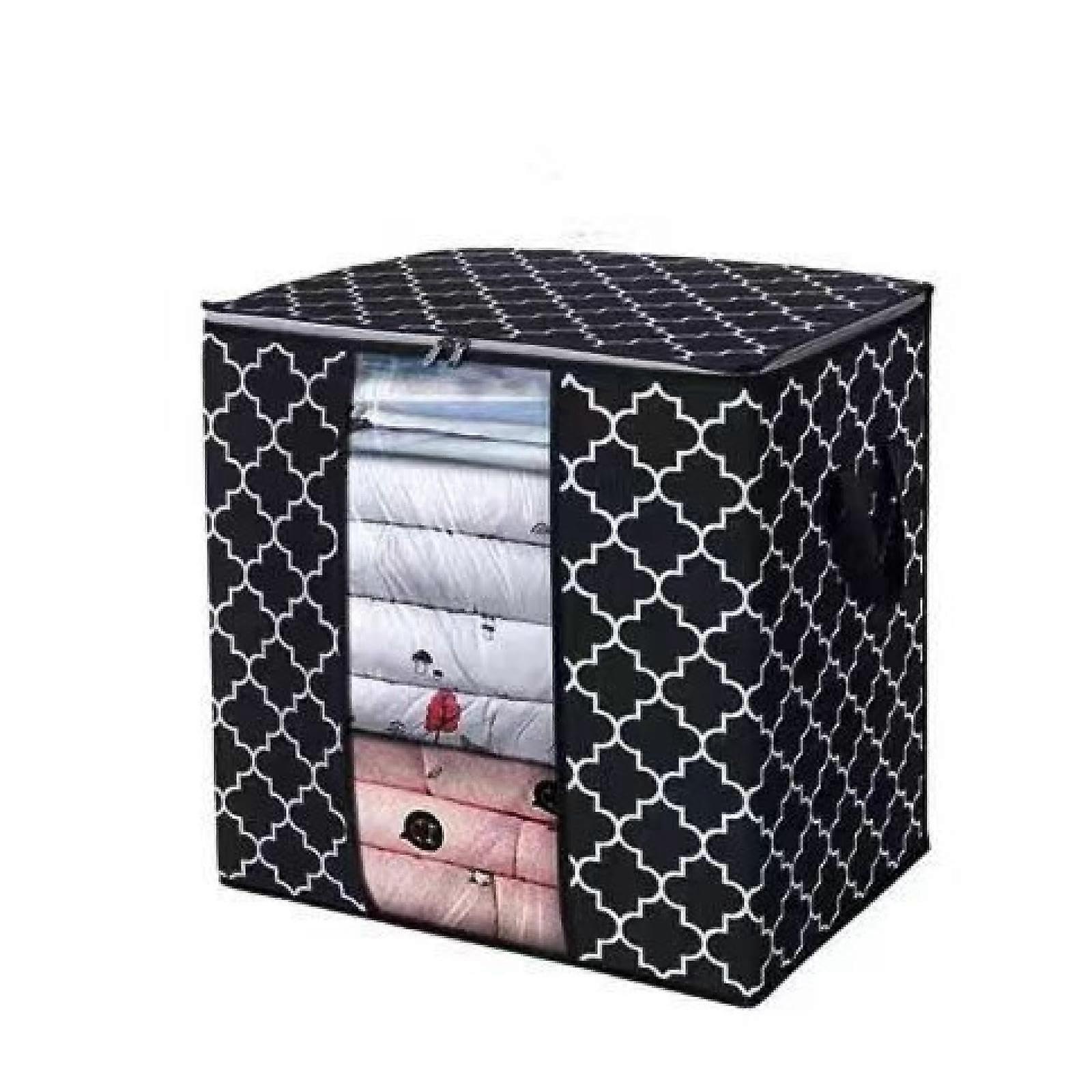 3 Pcs Large Capacity Quilt Storage Bag Set, Durable Nonwoven Fabric with Printed Design