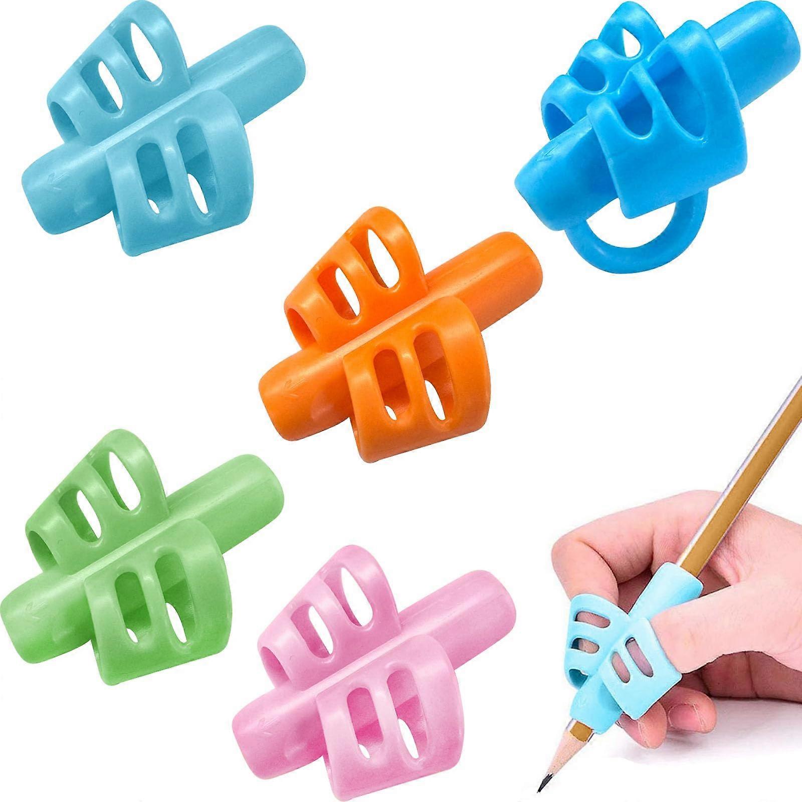 5 Pack Pencil Grip for Kids, Ergonomic Writing Aid with Soft TPR Grip, Posture Correcting Tool for Students