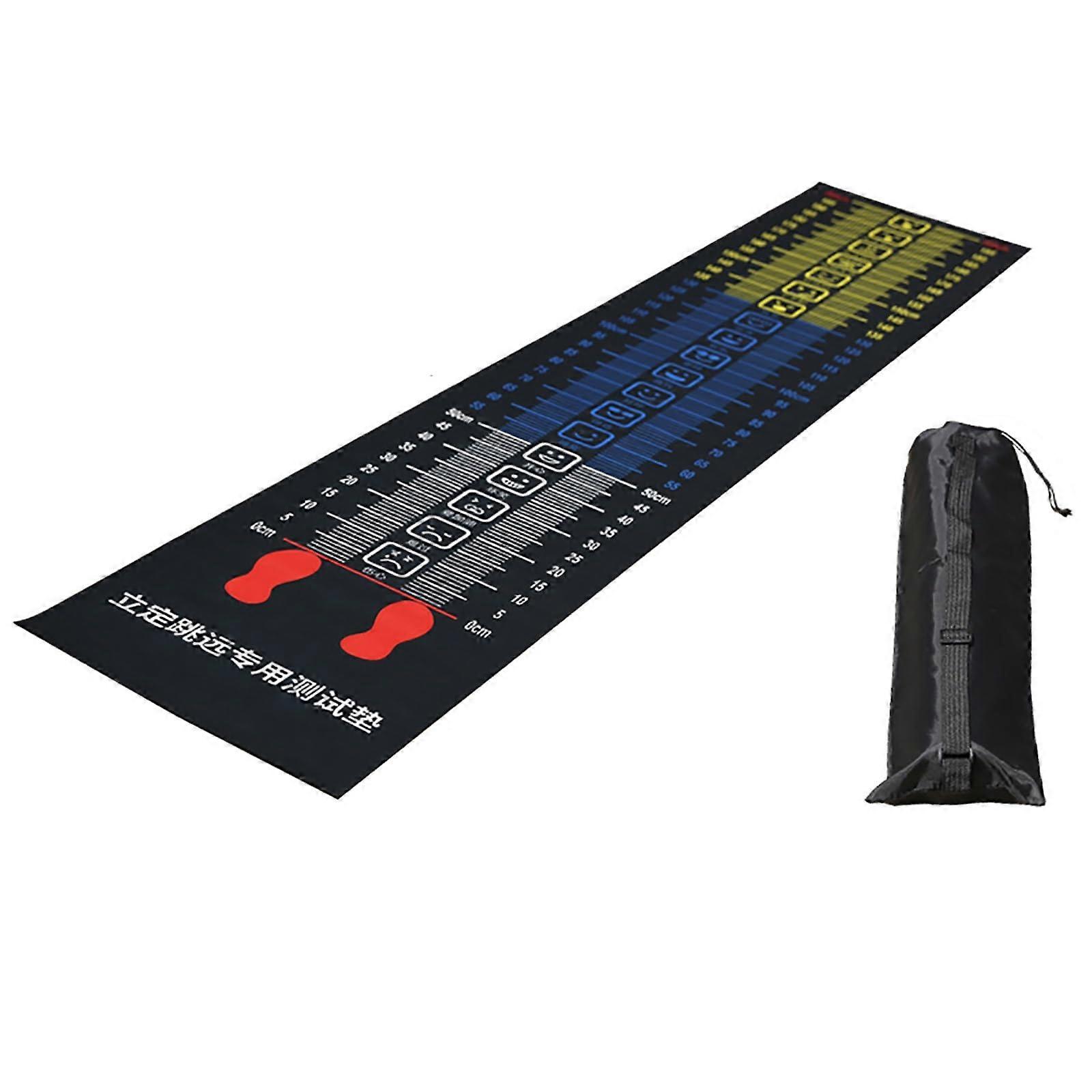 Standing Long Jump Mat with Precise Scale, Non Slip Shock Absorbing Pad for Gym School 0.5x2.5m