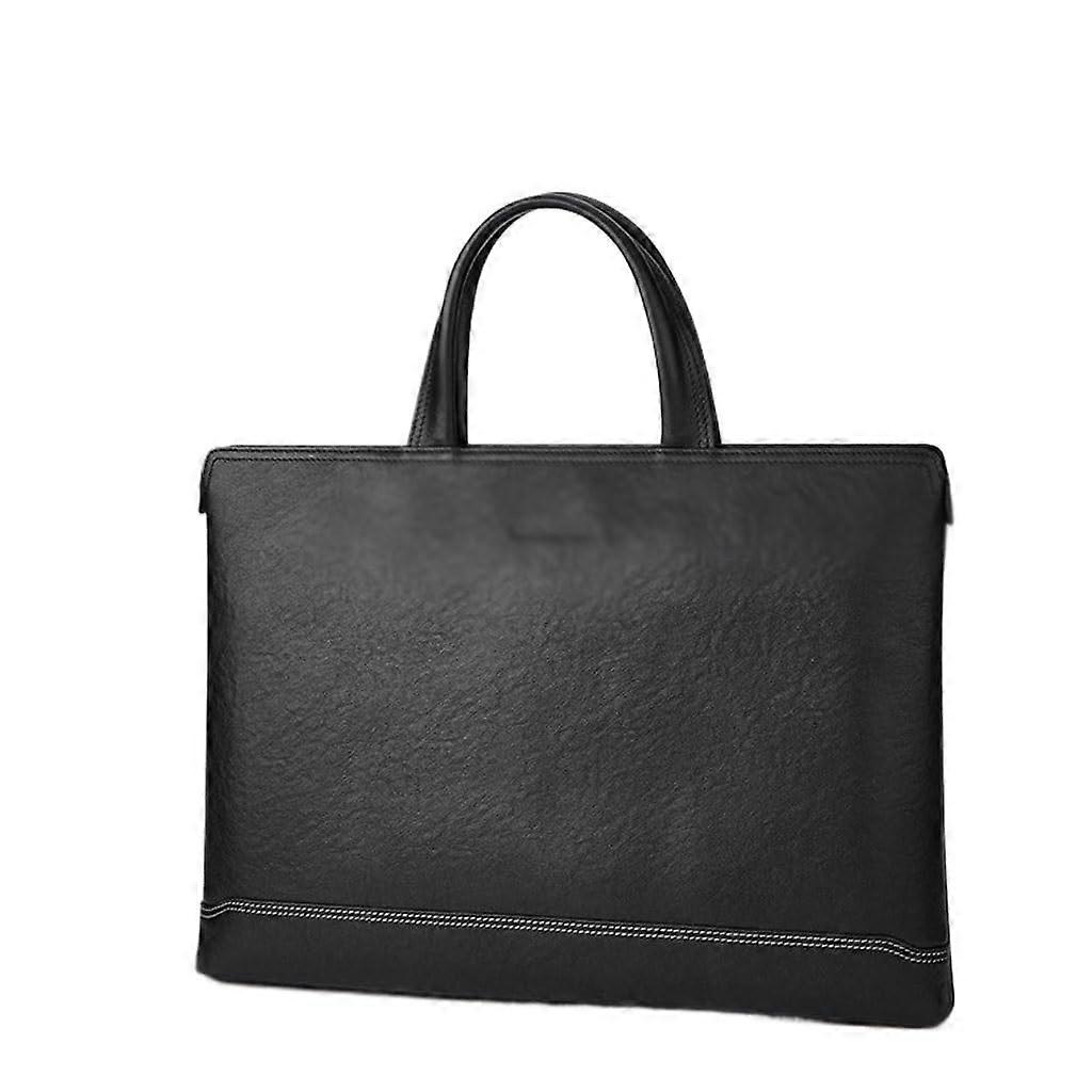 Men's Leather Briefcase with Adjustable Crossbody Strap, Spacious Laptop and Document Storage
