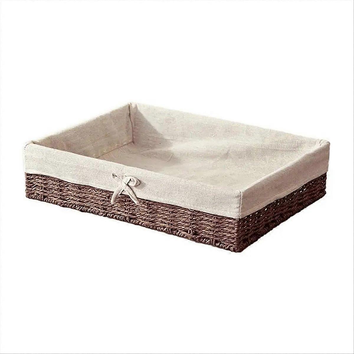 Woven Baskets Picnic Basket Storage Bread Plate Storage Basket,B