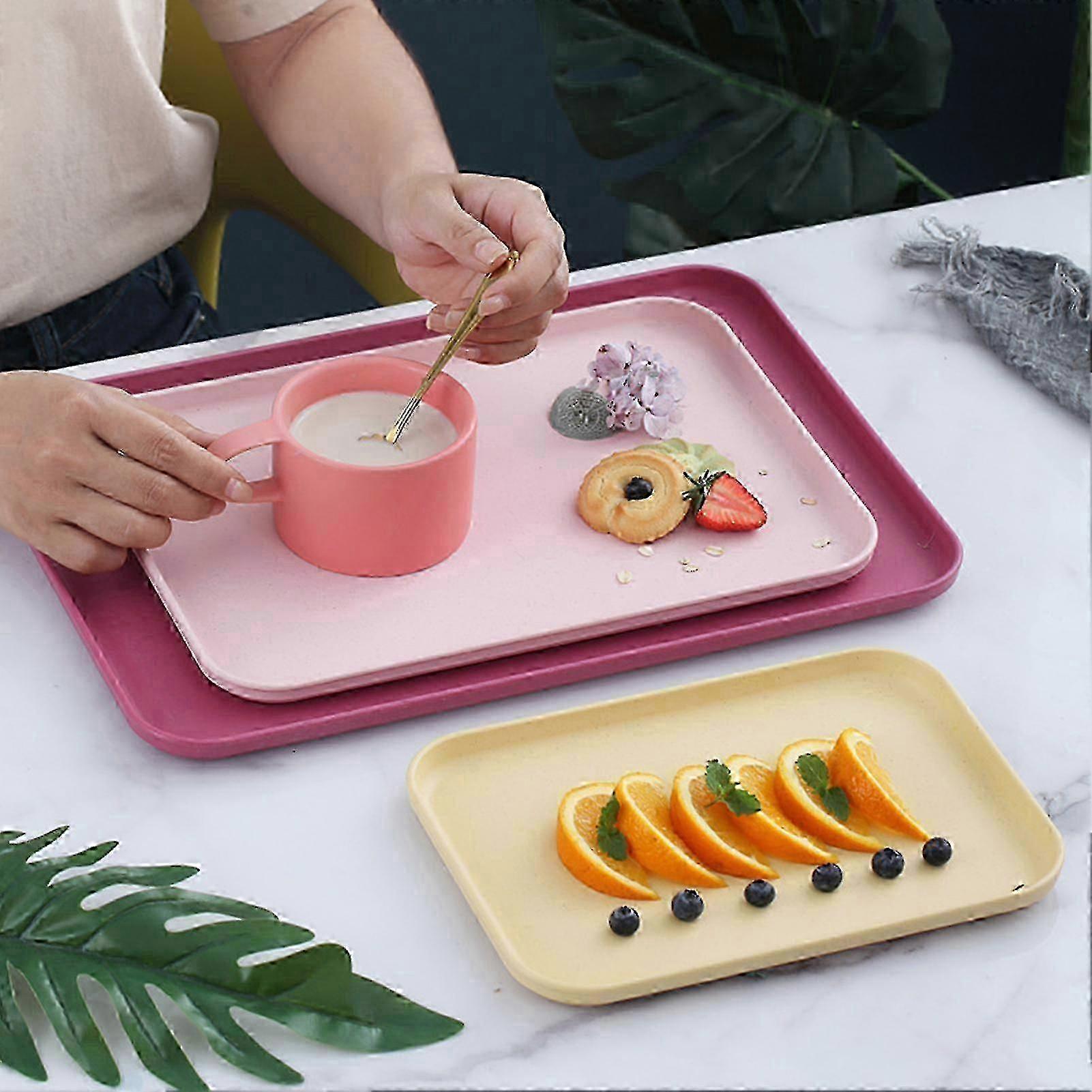 Serving Tray Multi-function Delicate Nordic Style Decorative Rectangular Plastic Tray compatible Home
