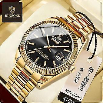 Herenhorloges van roestvrij staal, waterdicht, analoog quartzhorloge met datumweergave, modieus polshorloge