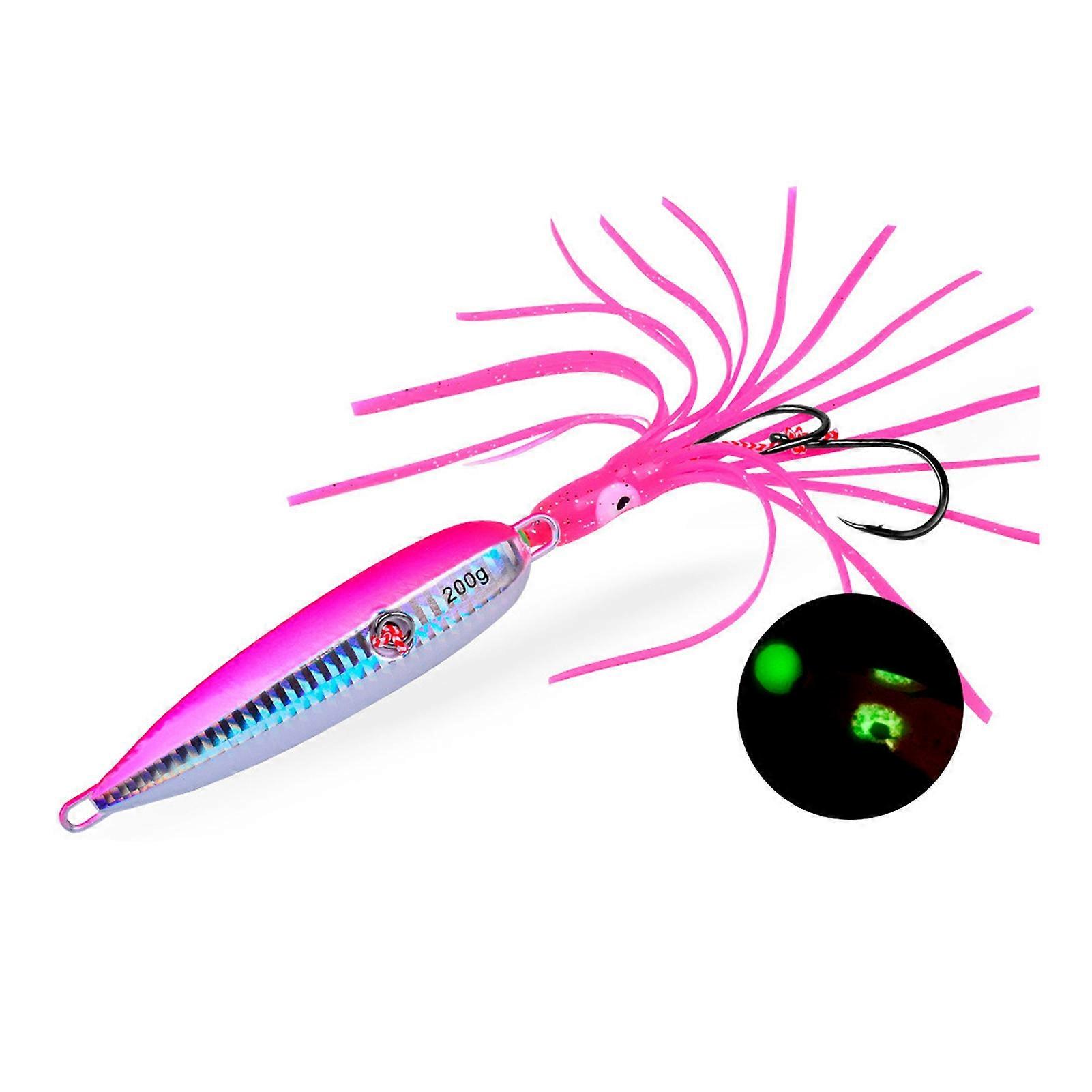 Leurre souple lumineux de 15 cm pour calamars – Animation lente avec lest – pour la pêche à la traîne en haute mer