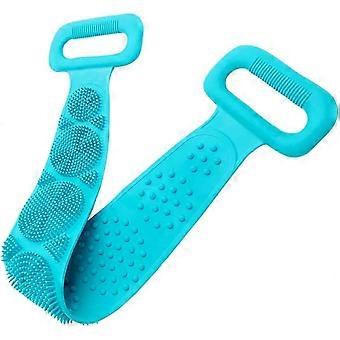 Badborste Tillbaka Skrubber Badhandduk Silikon Body Brush Bälte (grön)