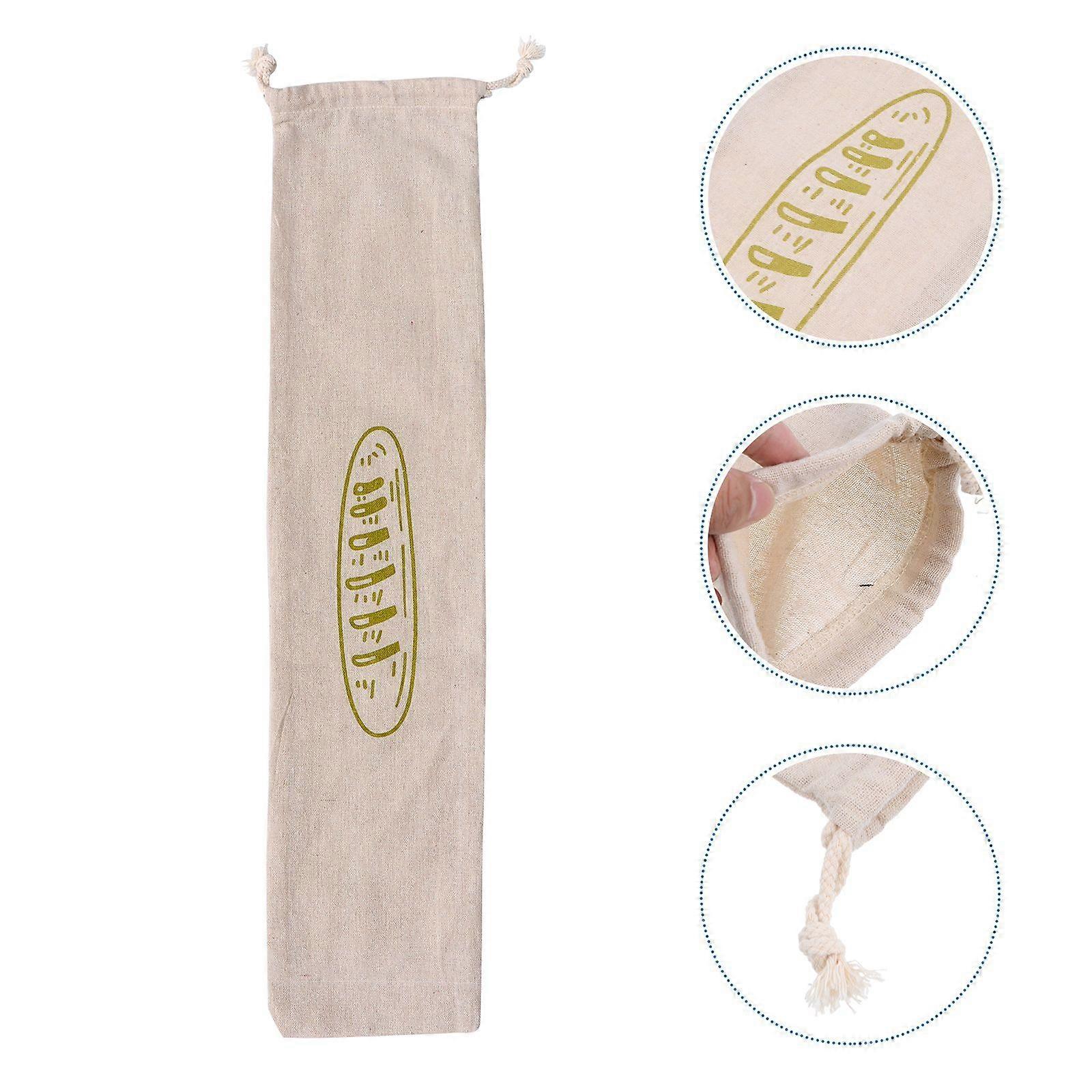 1Pc Linen Bread Bag Reusable Drawstring Bag Homemade Bread Storage Pouch