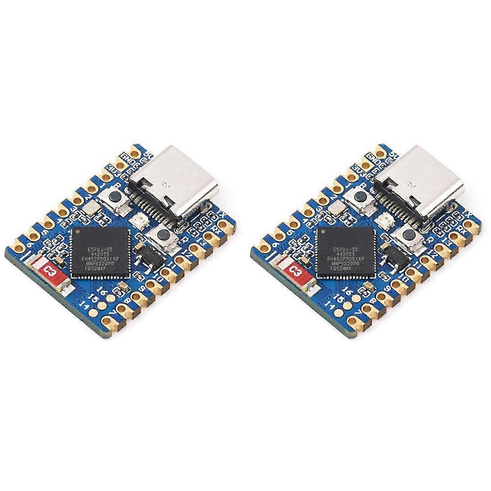 2X Waveshare ESP32-S3 Mini Module Dual Core Processor 240MHz Running Frequency Wi-Fi Bluetooth 5.0 Development Board, A