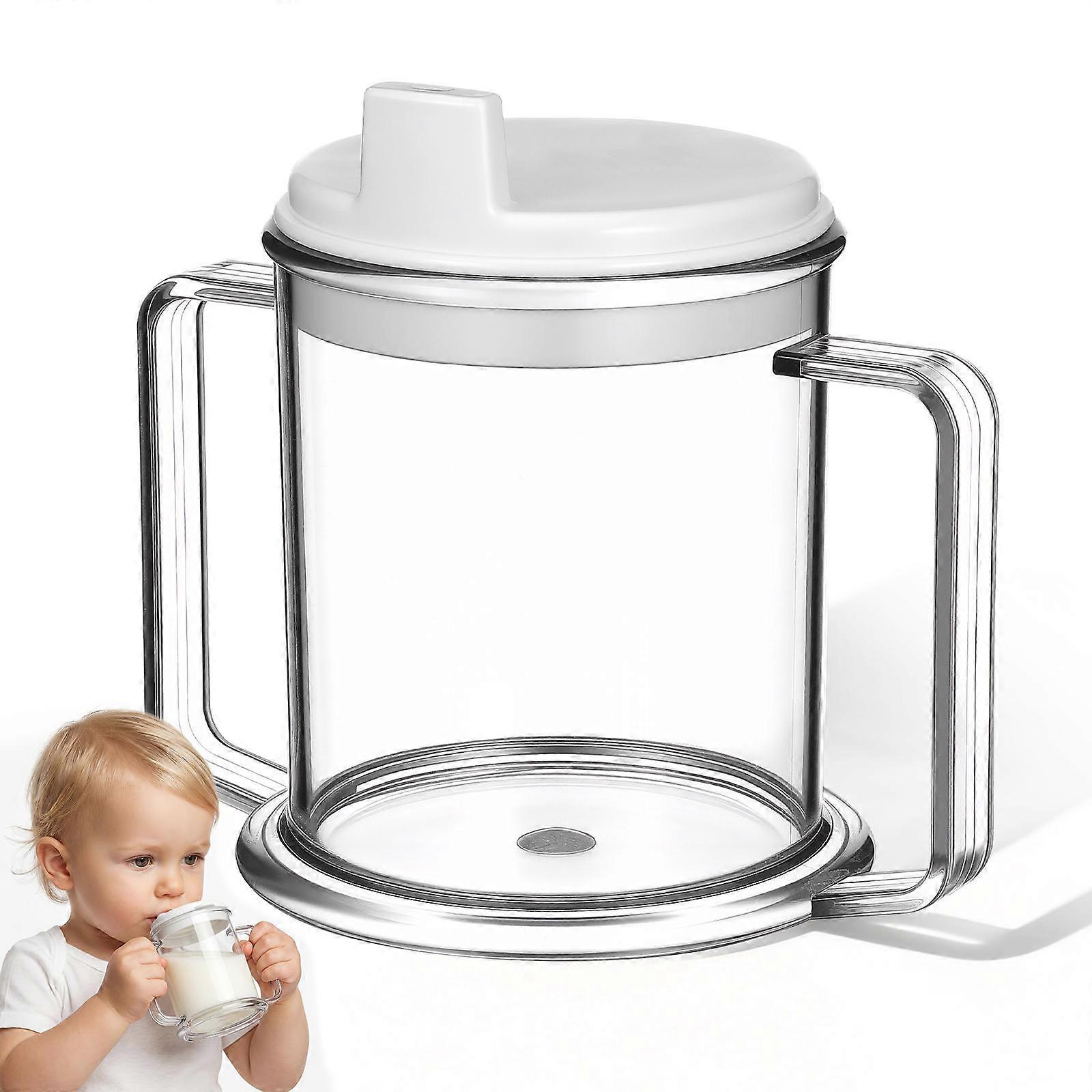 Beverage Cup for Coffee Drinking Transparent Double Handle Durable Cup