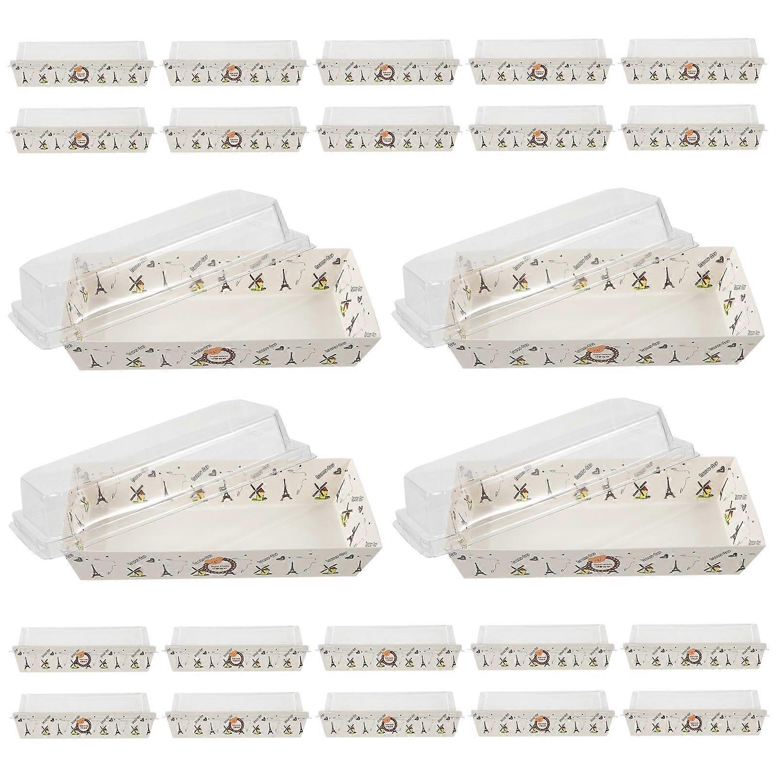 100Pcs Egg Cake Roll Box for Storage Multi Color Plastic Decorative Container