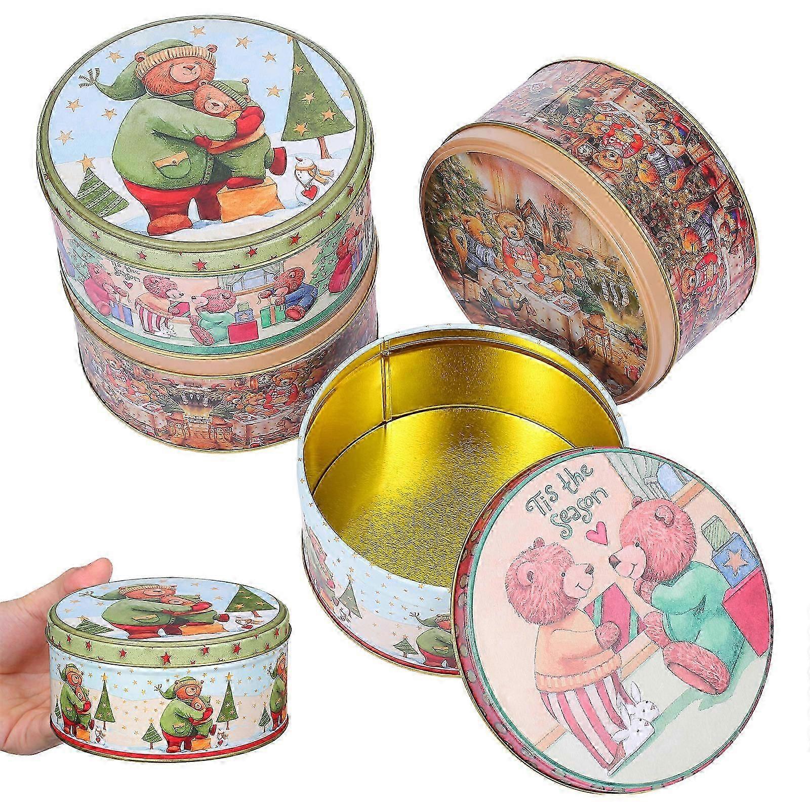 Christmas Candy Box Tinplate Storage Cases | 8Pcs | Assorted Colors