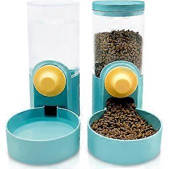 Distributeur automatique de nourriture et d’eau suspendu Dotpet pour animaux de compagnie en cage, mangeoire automatique par gravité pour petits chiens, chats et lapins