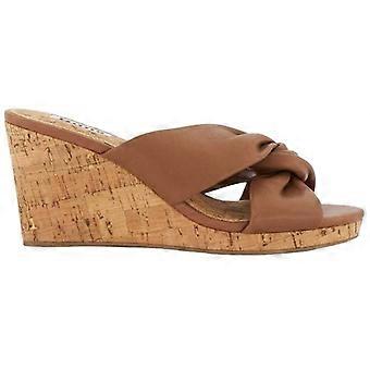 Dune London Damen-Keilsandalen aus Leder mit gedrehtem Knoten