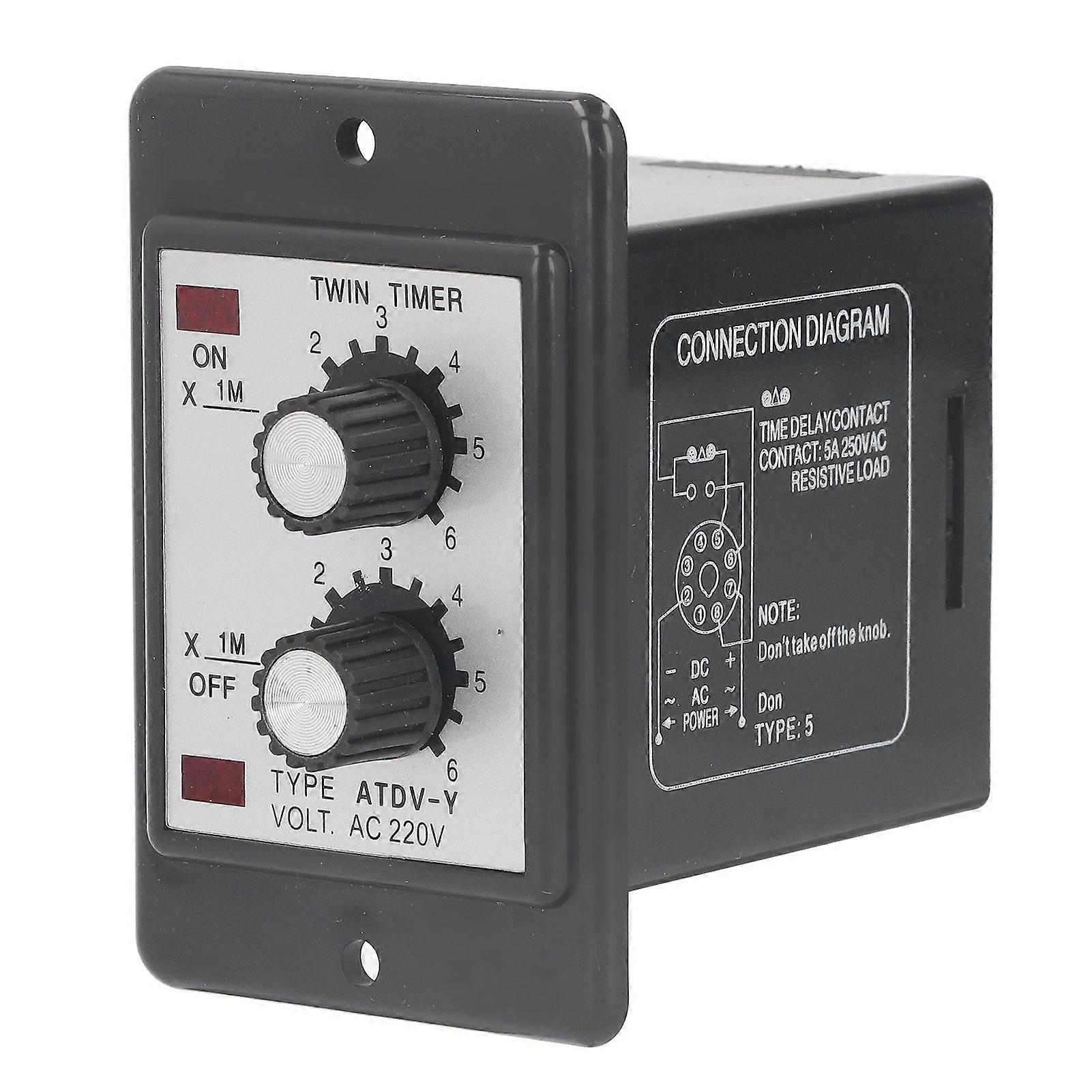 2 sets Twin Timer Relay 6M Reciprocating Cycle Delay Controller High Accuracy Double Cycle Delay Relay AC220V