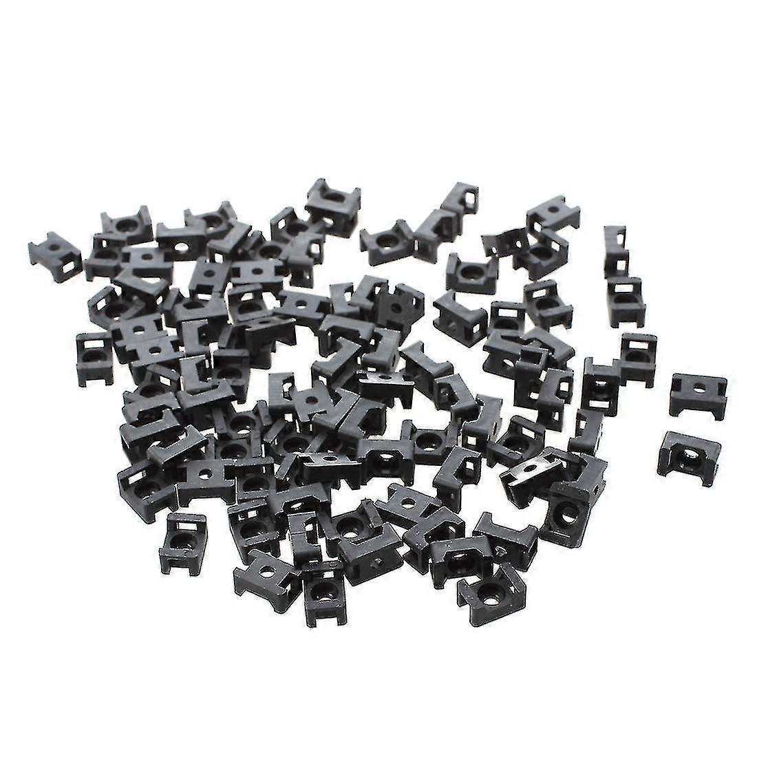 Black 4.5mm Width Cable Tie Base Saddle Type Mount Wire Holder 100pcs