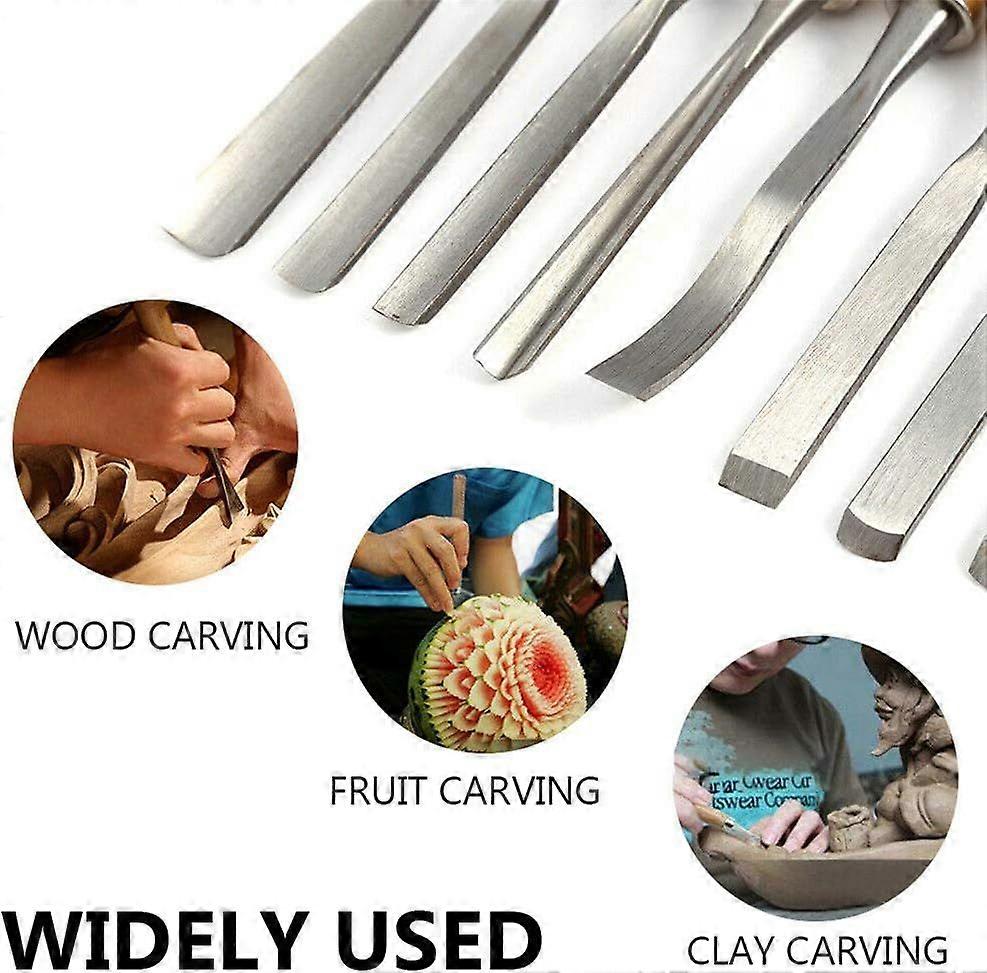 Wood ChiselCarved Wood Hand Chisel Set, 12 in 1 Carpentry Gouges Tool