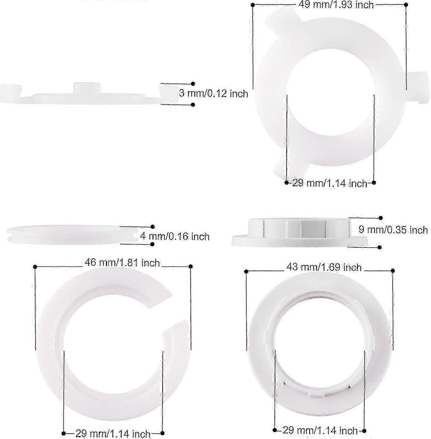 Plastic Lamp Shade Reducer Ring - 8 Pack E27 To E14 Lampshade Converter Rings