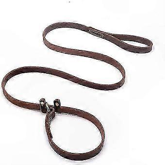Premium Leather Dog Leash with Adjustable Slider, Durable Flat Design compatible with Training and Walks