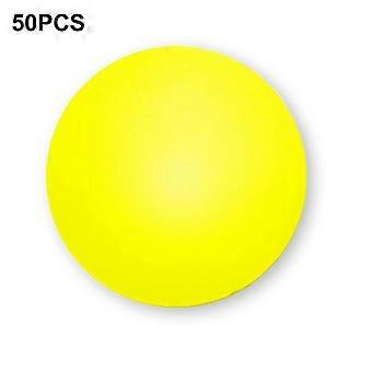 Pacote com 50 bolas de pingue-pongue foscas de 40 mm, resistentes à ferrugem, em cores vibrantes, ideais para prática e transporte.