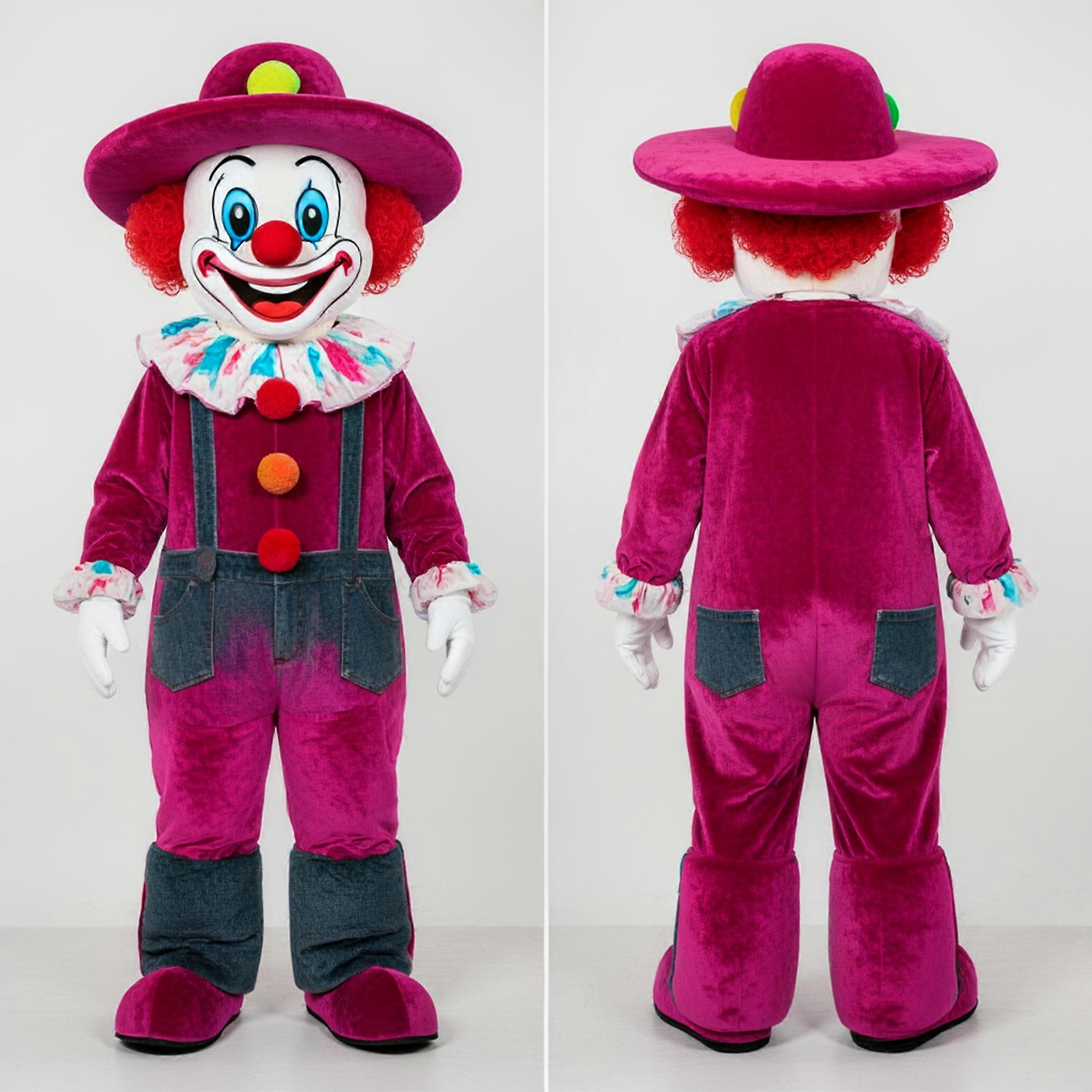 MASTICOT Magenta Plush Clown Mascot