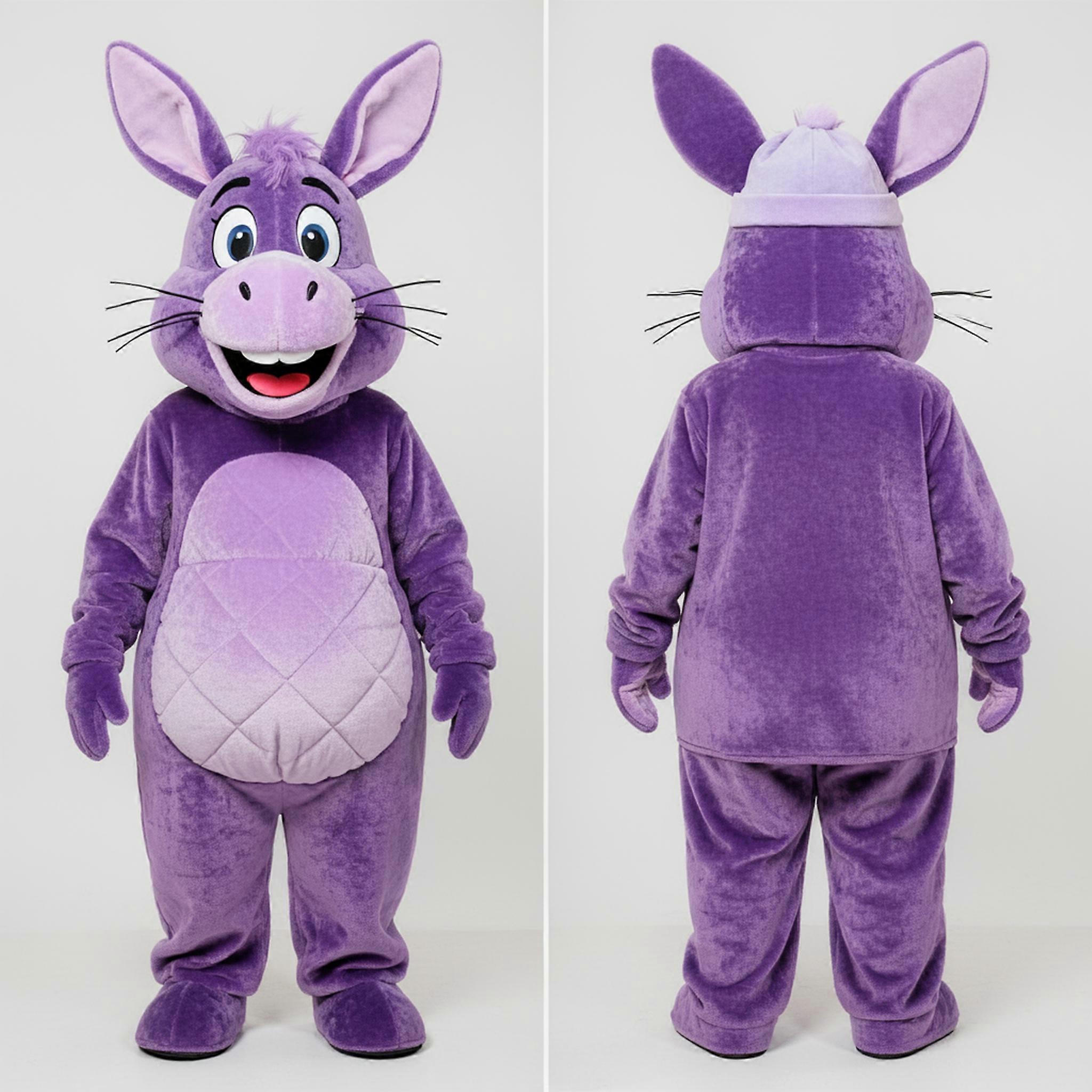 MASTICOT Lavender Plush Joyful Donkey Mascot