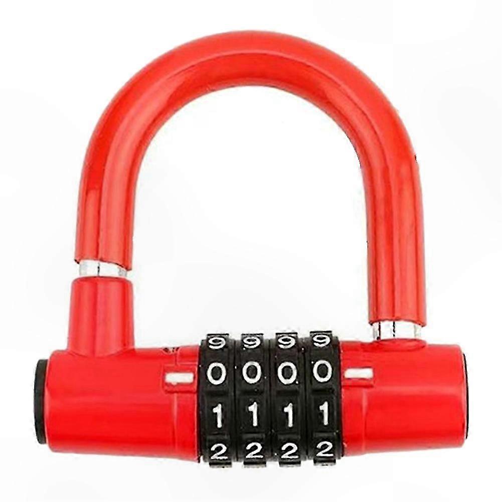 Bicycle and Motorcycle 4-Digit Code U-Shaped Ring Lock