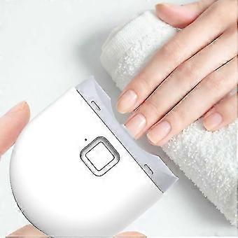 Electric Automatic Nail Clipper With Light ,fingernail Cutter And File 2 In 1 Design, Nail Scraps Storage,usb Rechargeable Safety  White  Zekai