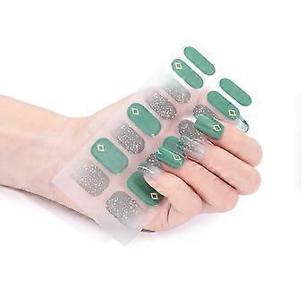 16Pcs Self-Adhesive Gel Nail Sticker Gel Nail Strips Full Nail Wraps Nails Art