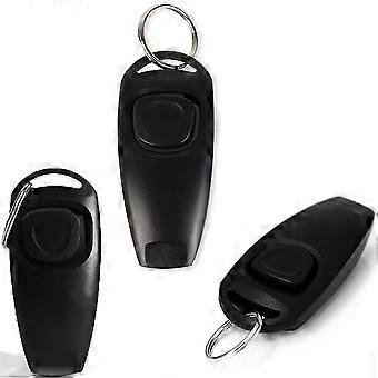 Dog Clicker, 3 Piece Clicker (Black), 2 in 1 - Dog Training Clicker with Whistle/Clicker, Training Tool for Dogs, Cats, Horses, Birds or Other Pets