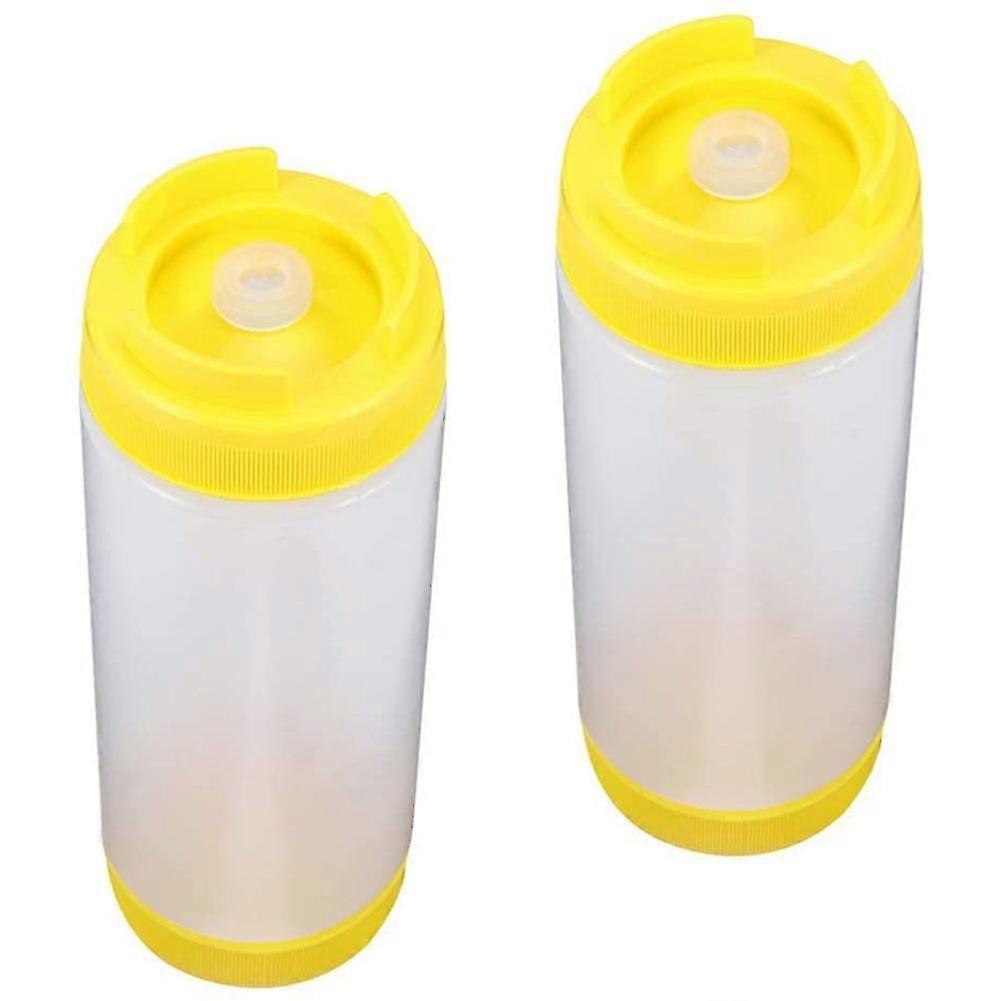2 Plastic Squeeze Bottles Double-Headed Barbecue Sauce for Ketchup