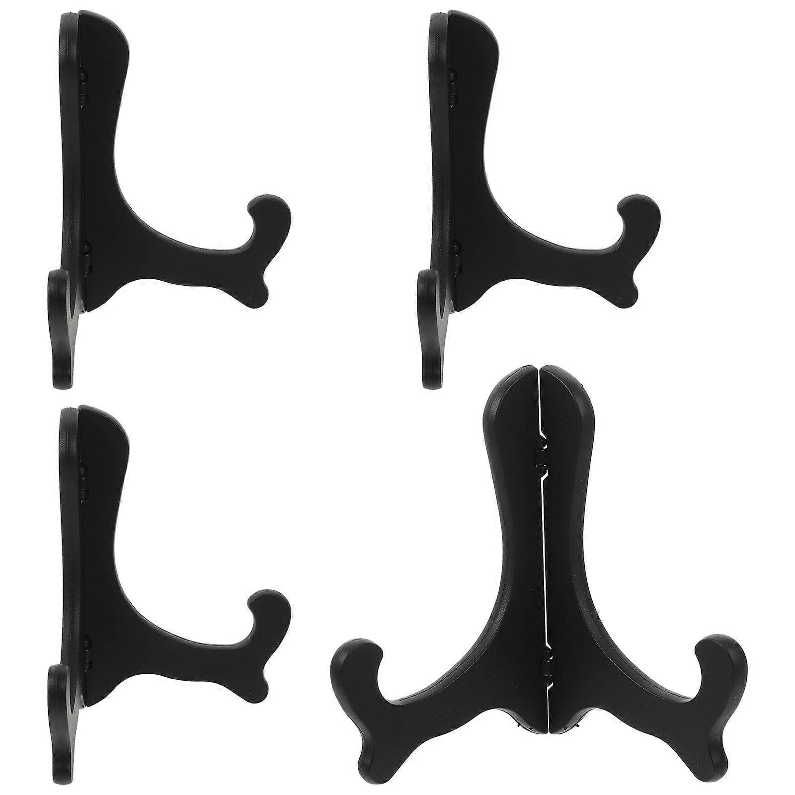 Desktop Plate Holder Display Stand Black for Multifunctional Use 4Pcs