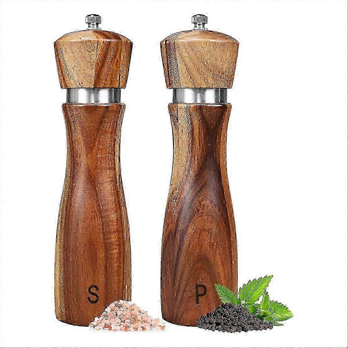 Acacia Wood Adjustable Grinder Set