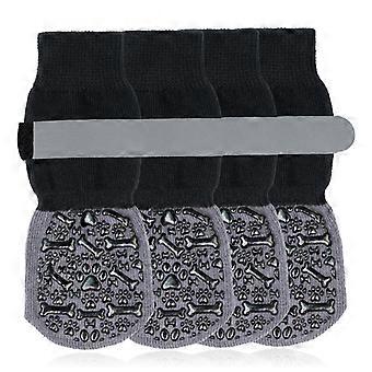 Pet Socks With Adjustable Strap Silent Indoor Anti Slip Large Dog Sock Foot Cover Supplies